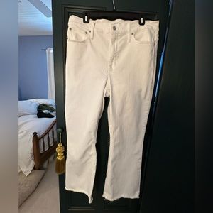 J. Crew 10" demi-boot crop jean in white wash/Size 33(16)